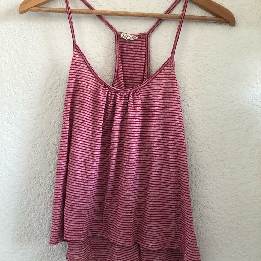 Pink striped tank top